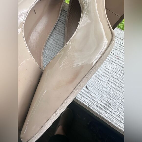 Ron White Lizbeth Square Toe Patent Leather Block Heel Nude Size EU 38 / US 7.5 - Picture 8 of 11